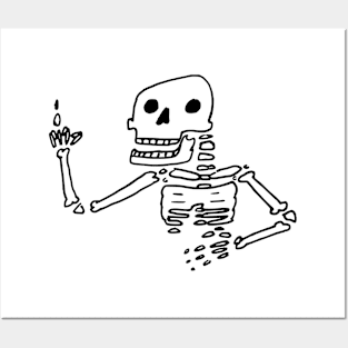 Rude Skeleton Posters and Art